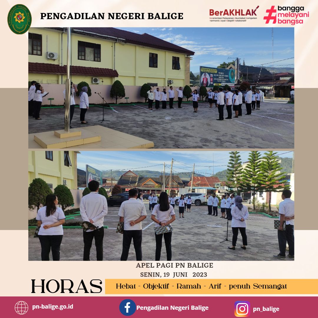 APEL PAGI PN BALIGE PADA HARI SENIN 19 JUNI 2023